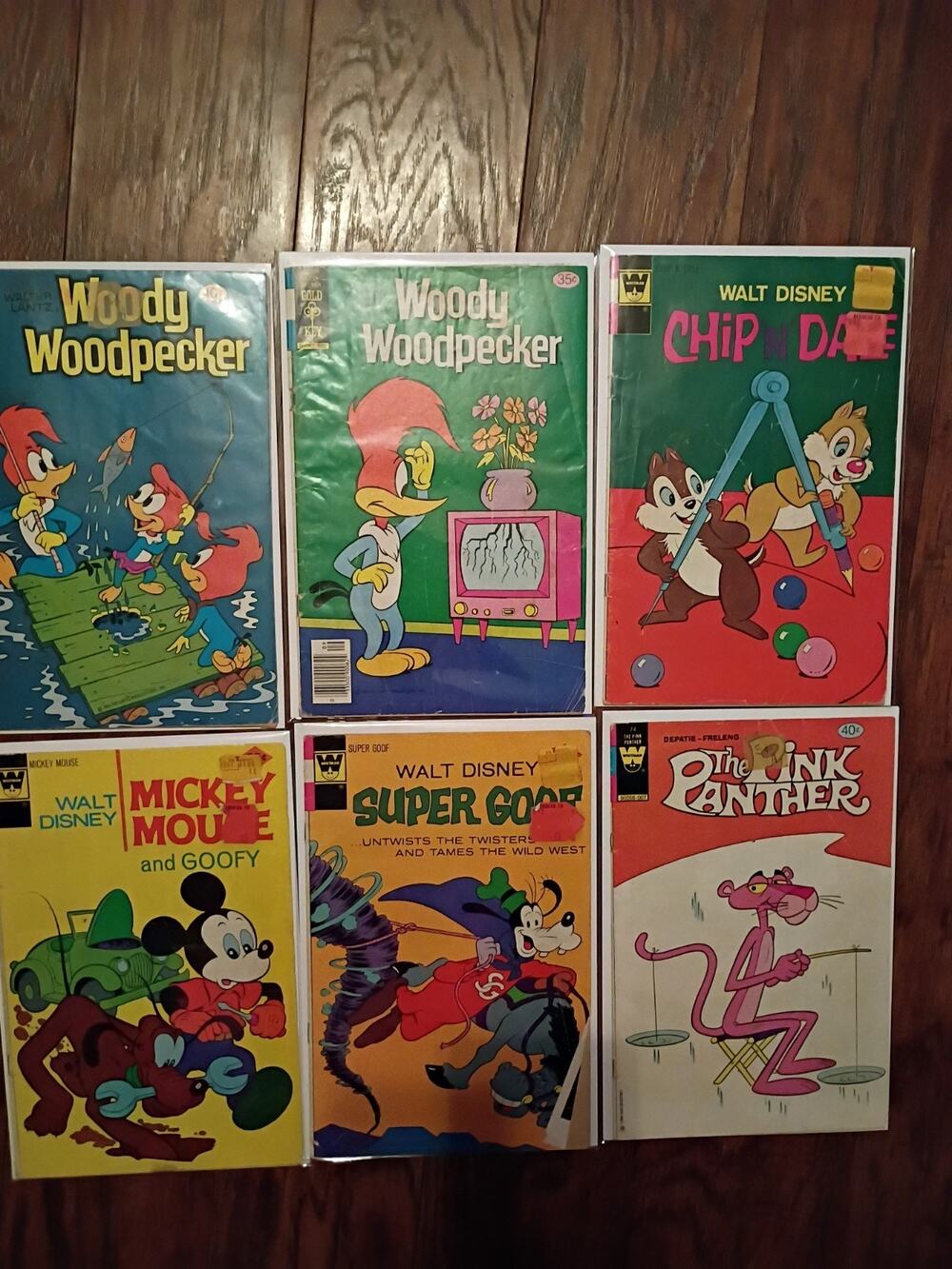 Lot Of 6 Whitman And Gold Key Comics Disney Hanna Barbera Mickey Goofy Low/Mid